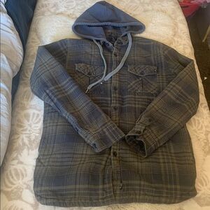 Lost…Plaid Hooded Shirt Jacket